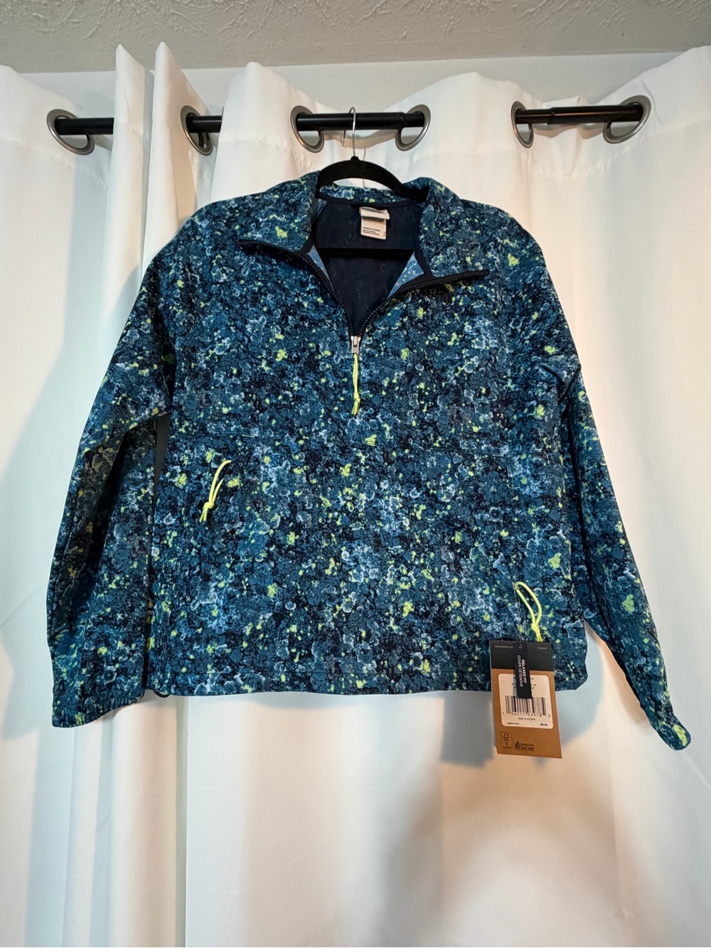 NWT The North Face Blue Chartreuse  UPF 40+ Sun Hoodie Techwear Hoodie SZS B10